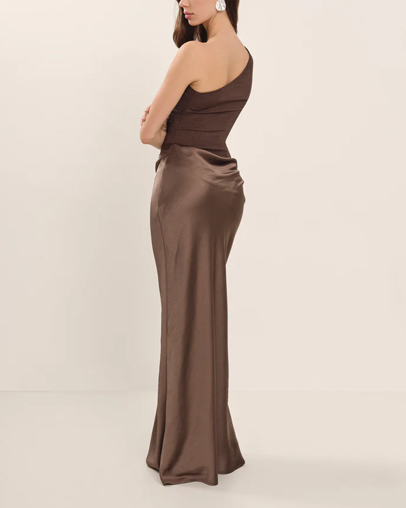 Sexy Slant Shoulder Party Dress