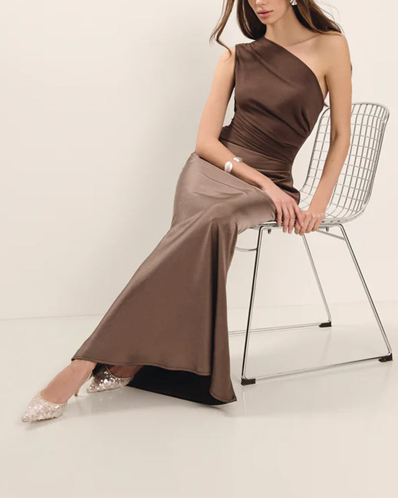 Sexy Slant Shoulder Party Dress