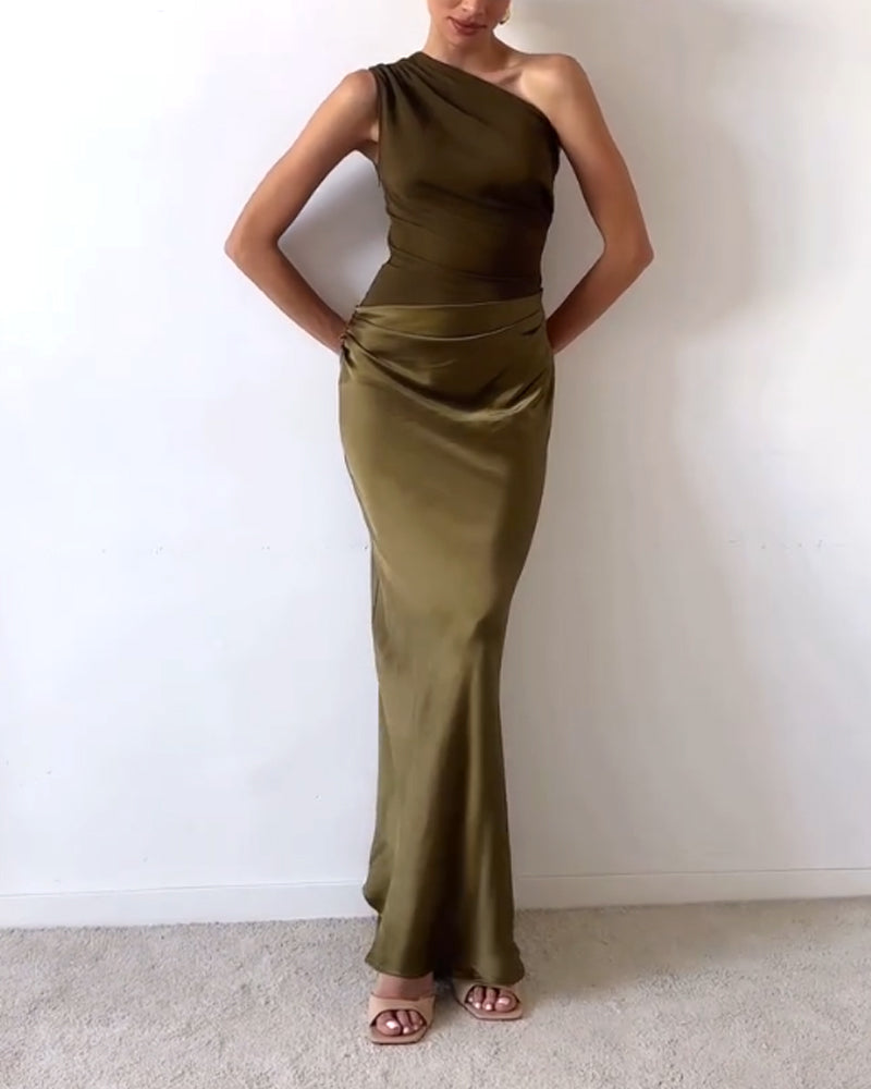 Sexy Slant Shoulder Party Dress