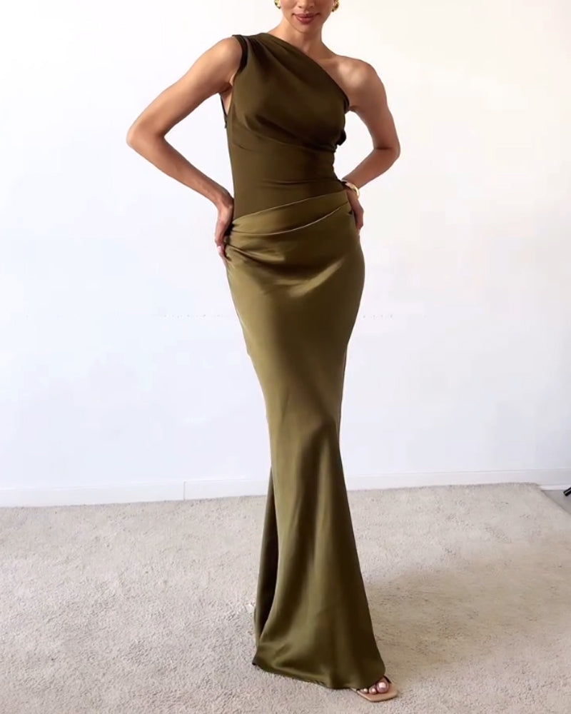Sexy Slant Shoulder Party Dress