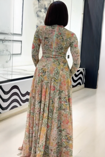 Verve Floral Butterfly Bloom Maxi Dress