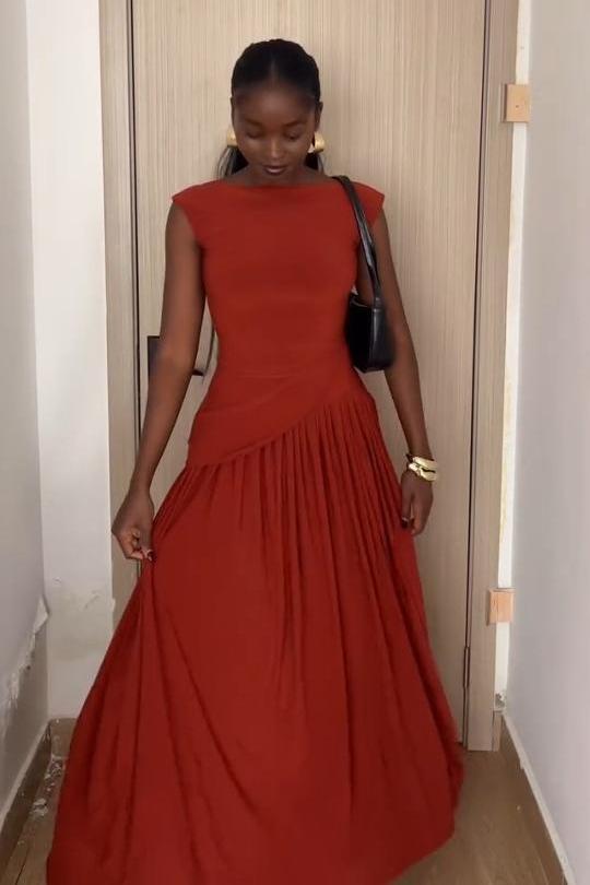 Sweet Orange Maxi Dress