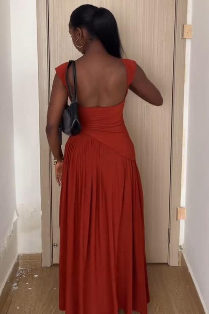 Sweet Orange Maxi Dress