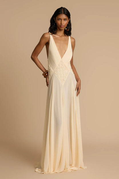 Lavinia Plunging V Maxi Dress