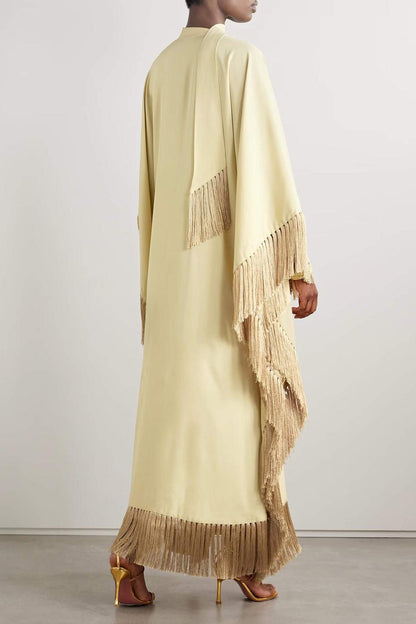 Mrs Ross Fringed Crepe Kaftan